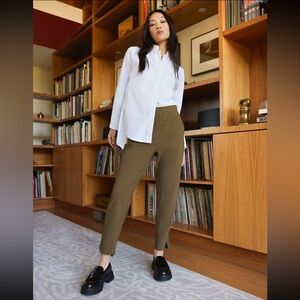 ADAY Straight Up Pants Olive Pull-On Athleisure Work Pants Size M